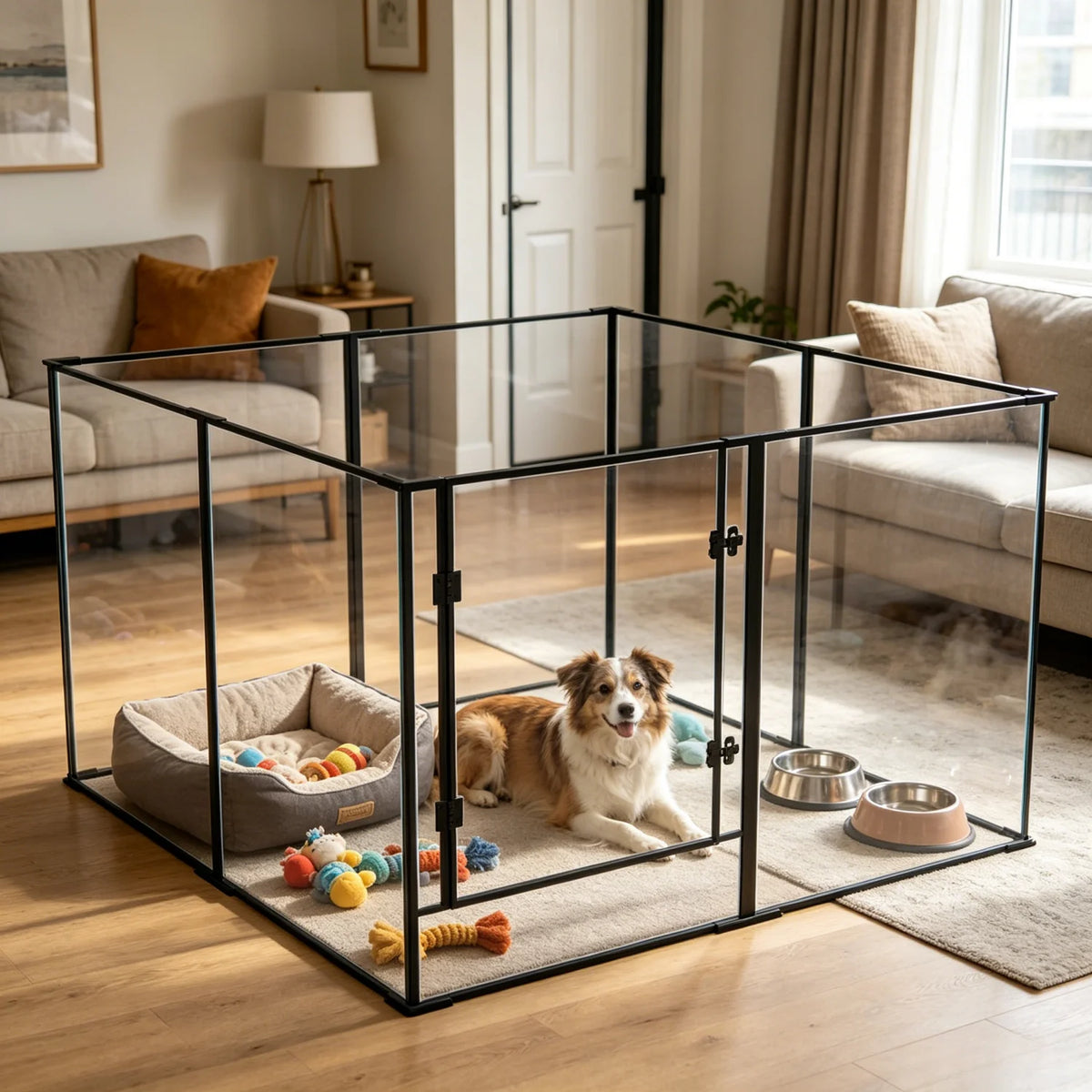 Bingopaw Acrylic Dog Playpen Barrier Fence Guinea Rabbit Exercise Pen
