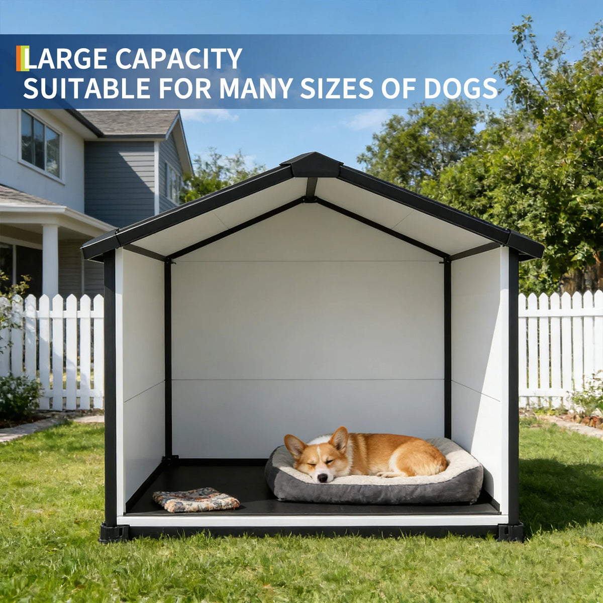 Durable Waterproof Plastic Dog Kennel With Vented Elevated Floor