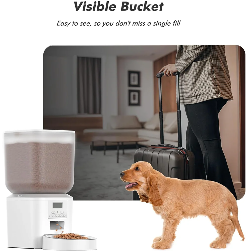 Nityers Automatic Pet Feeder With Voice Recording And Stainless Bowl
