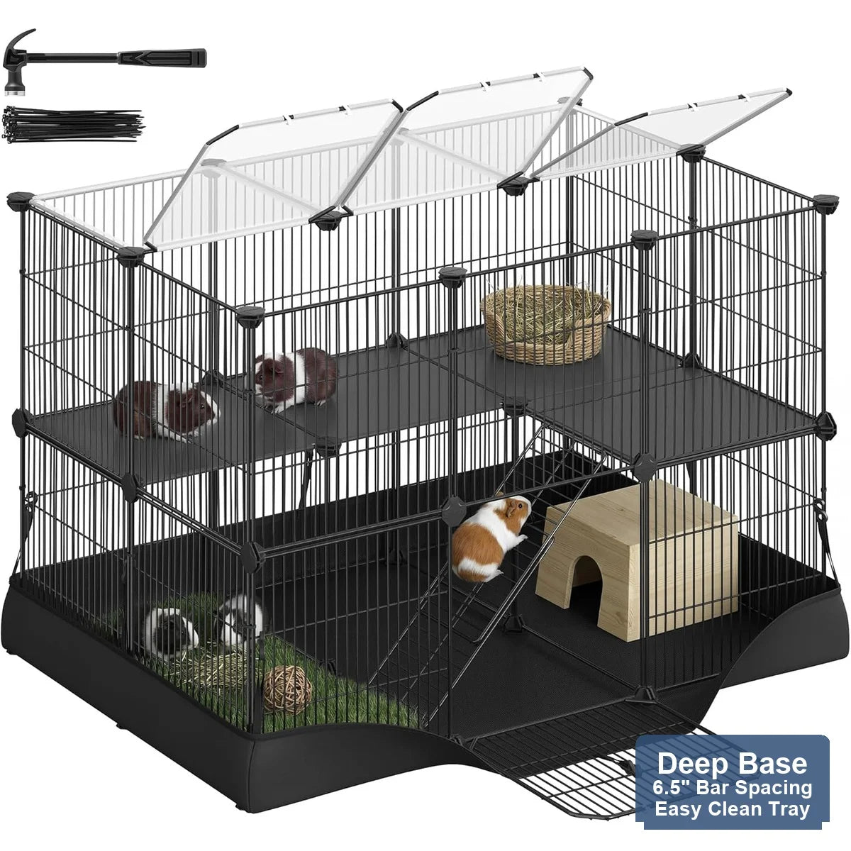 Spacious Multi-Level Small Animal Habitat Cage For Indoor Pets