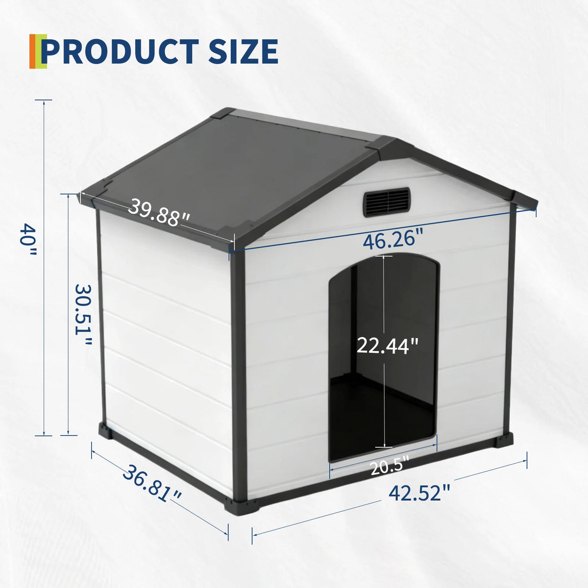 Durable Waterproof Plastic Dog Kennel With Vented Elevated Floor