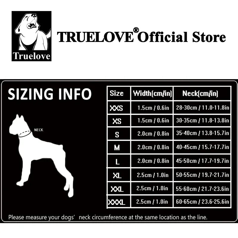 Truelove Reflective Padded Adjustable Nylon Dog Collar