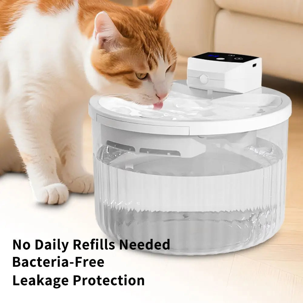 Automatic Rechargeable Cat Water Dispenser Featuring Ultra Quiet Pump