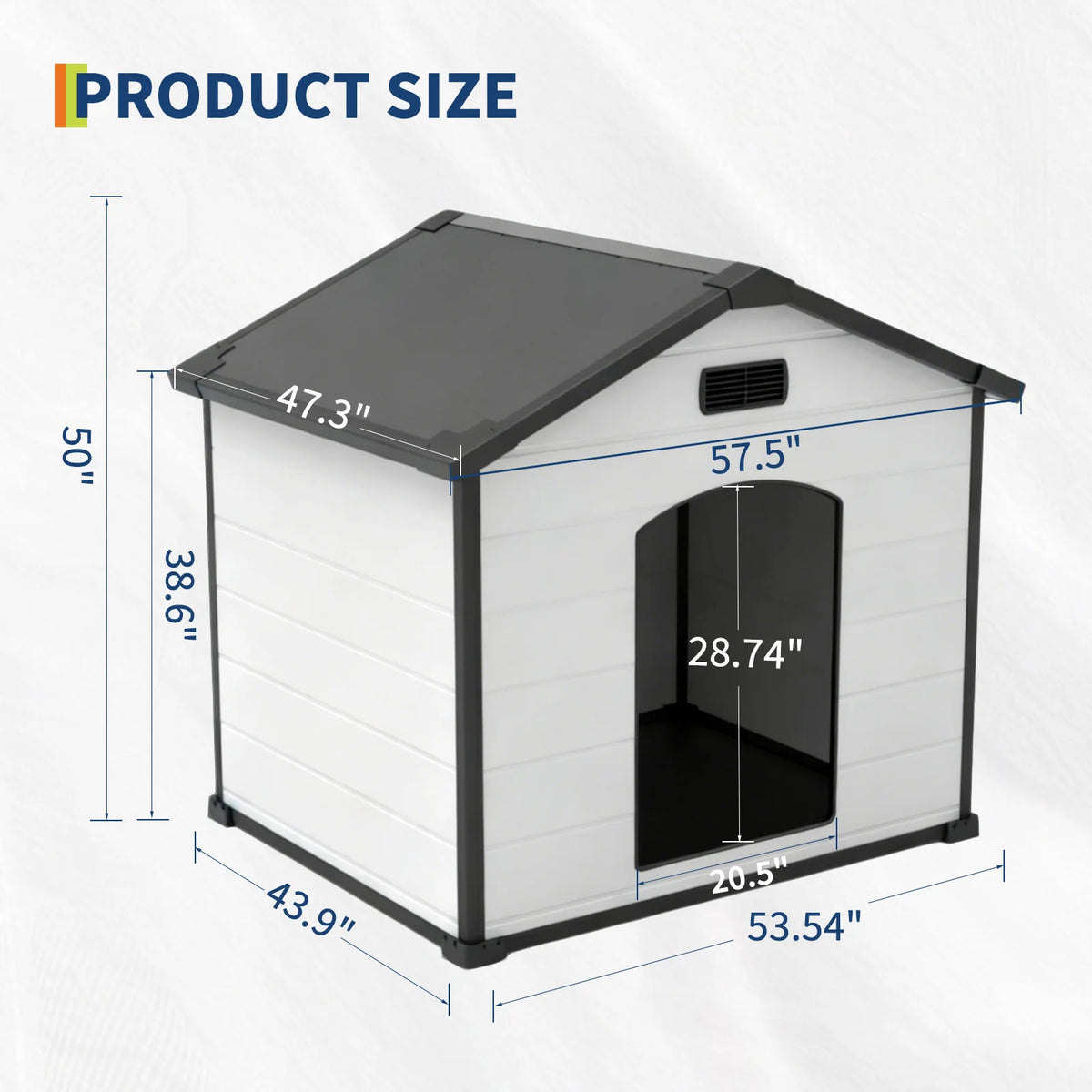 Durable Waterproof Plastic Dog Kennel With Vented Elevated Floor