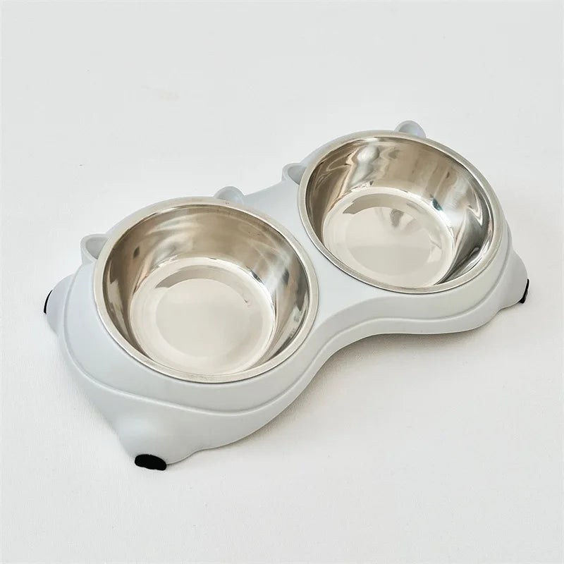 Stainless Steel Double Pet Feeder Bowl For Cats And Dogs