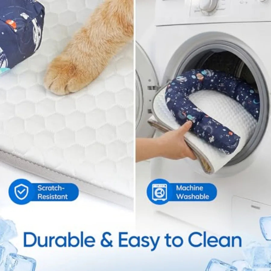 Premium Ice Silk Self Cooling Pet Mat With Memory Foam