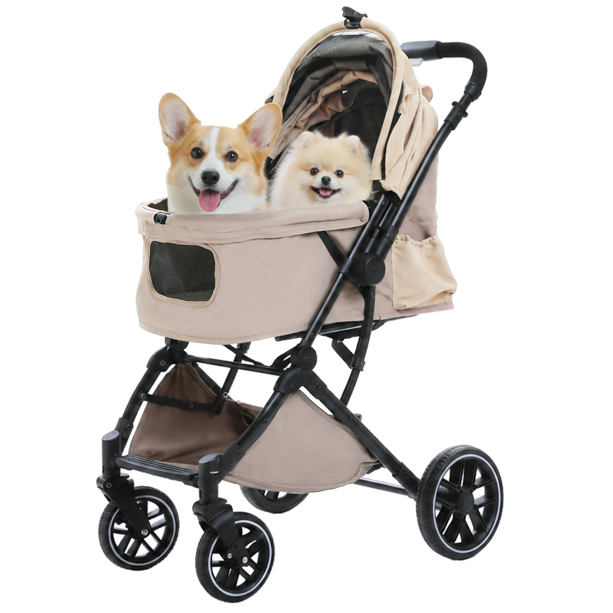 Pawz Road Foldable Pet Stroller With Secure Storage Basket