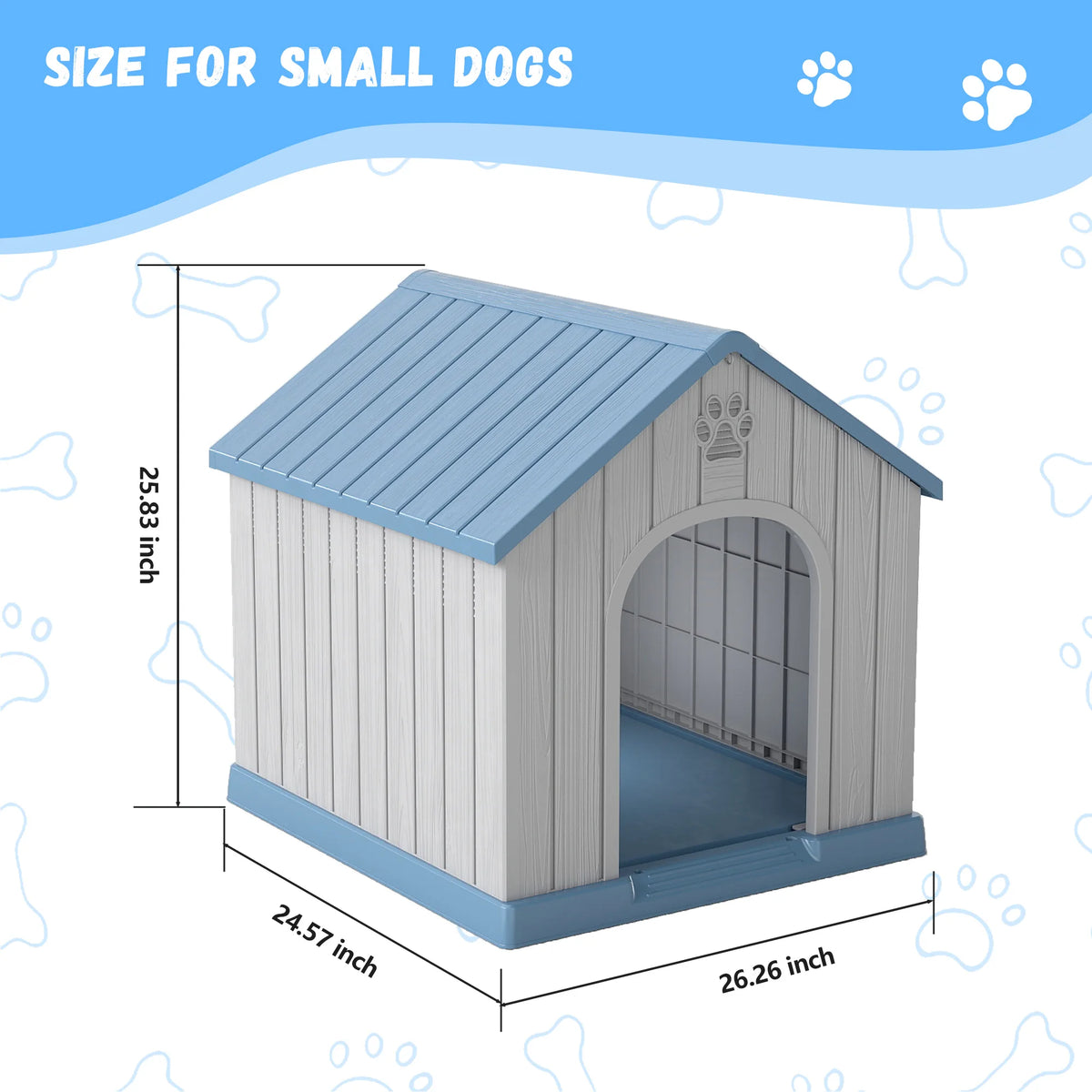 Weatherproof Plastic Dog House For Small Pets Indoor Outdoor