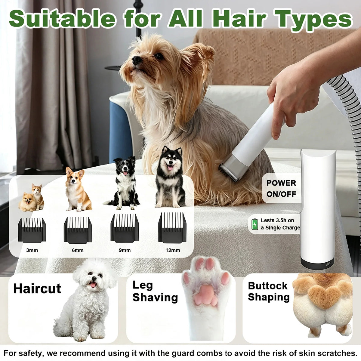 Professional Five In One Pet Grooming Vacuum Dryer Kit