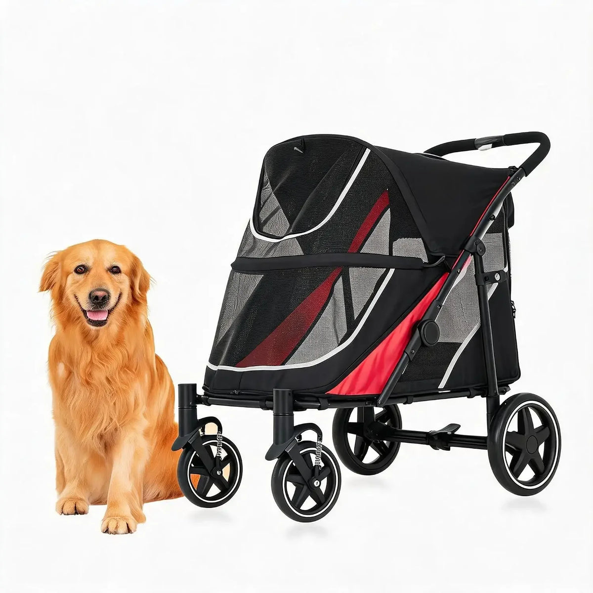 Garvee Heavy Duty Foldable Dog Stroller With Mesh Ventilation
