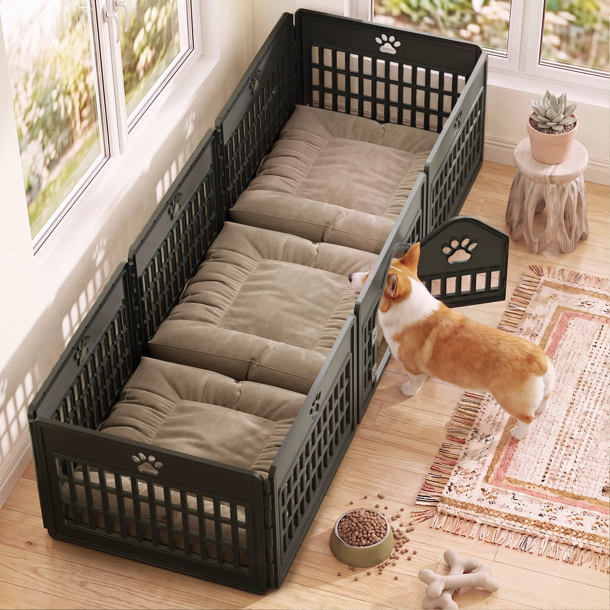 Jhk Expandable Dog Playpen Portable Durable Pet Fence Indoor Outdoor