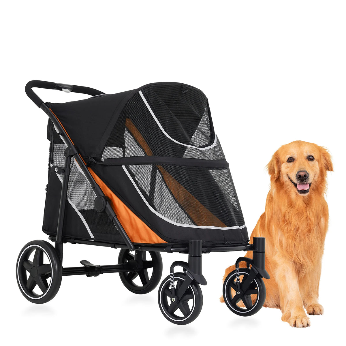 Premium Foldable Pet Stroller With Sunshade And Storage Bag