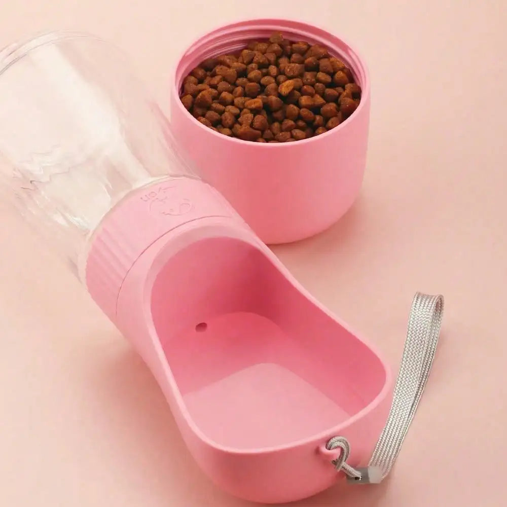 Portable Dog Water Bottle And Food Dispenser For Outdoor Adventures