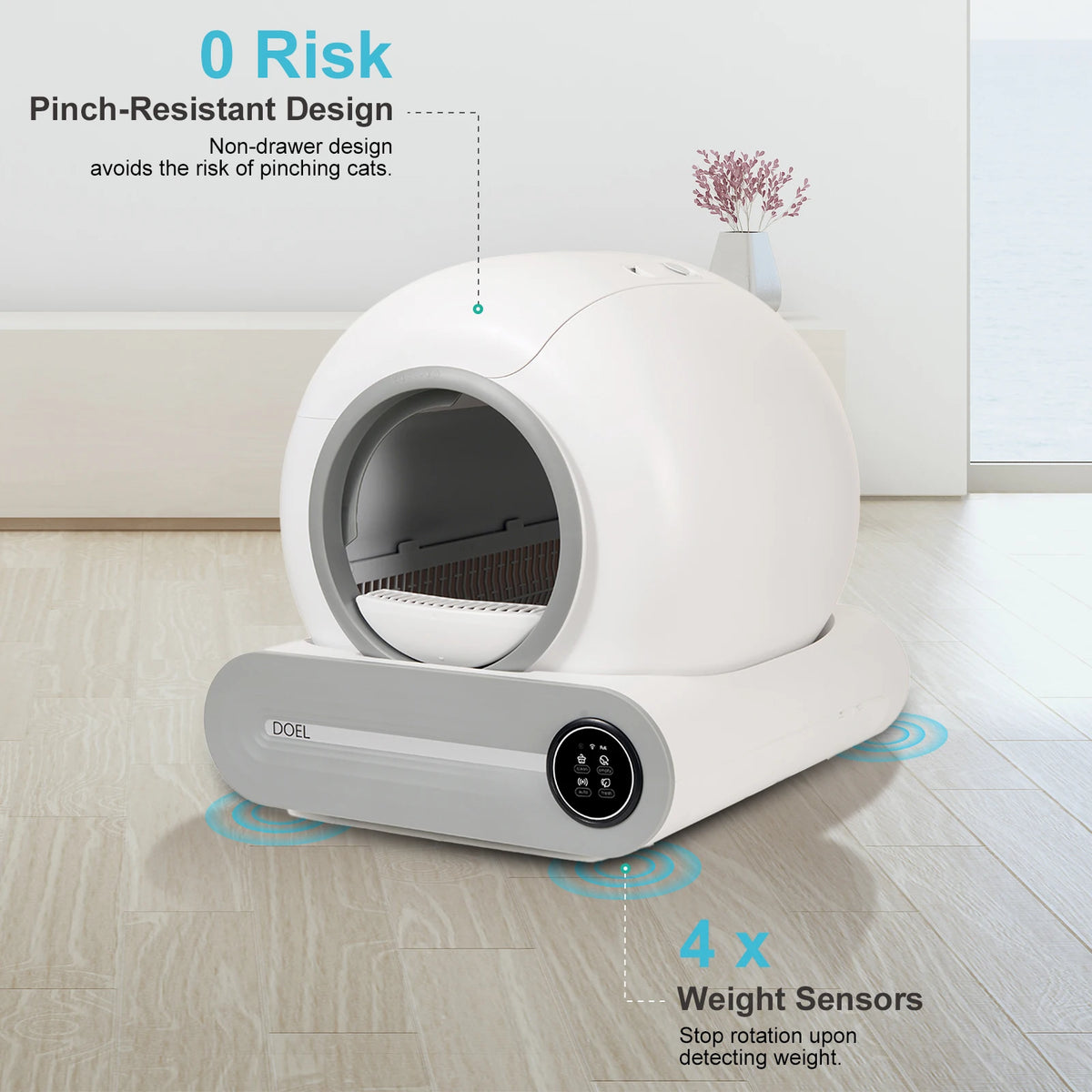 DOEL Smart Self Cleaning Litter Box Via App Control