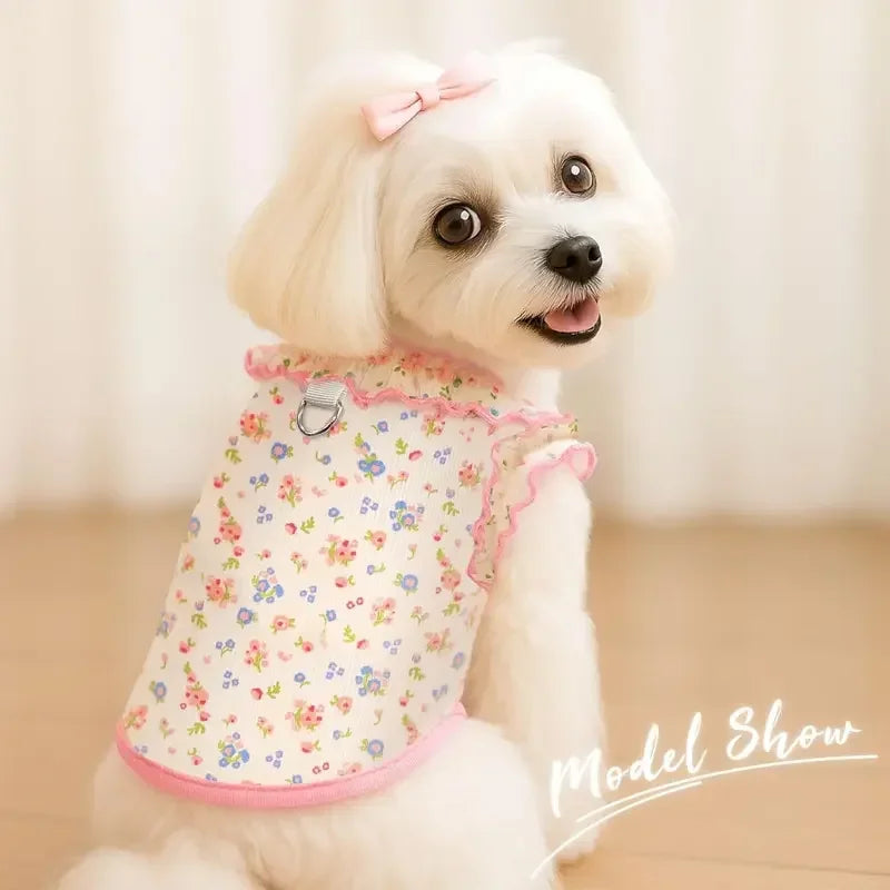 Breathable Summer Ruffle Sleeve Pet Shirt For Dogs And Cats