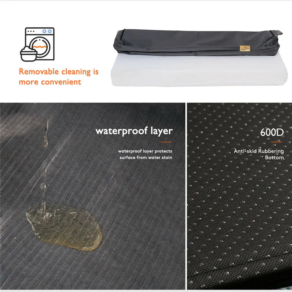 Jumbo Orthopedic Dog Bed With Memory Foam Waterproof Washable Cover