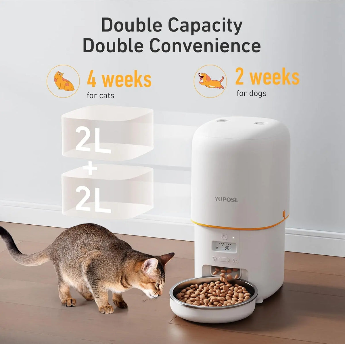 Furpipi Automatic Cat Feeder With Programmable Timed Meal Dispenser