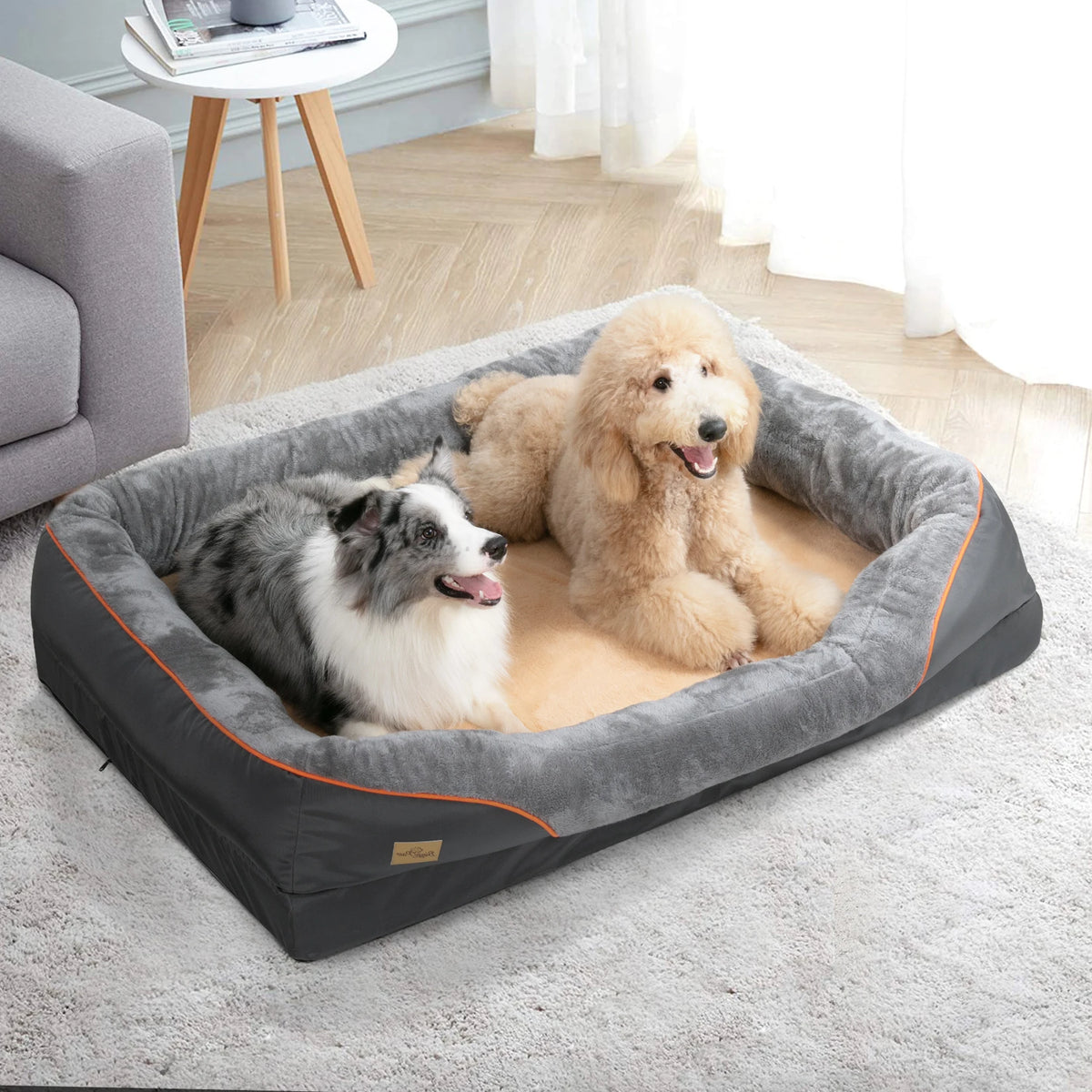 BINGOPAW Waterproof Washable Foam Dog Bed With Removable Cover