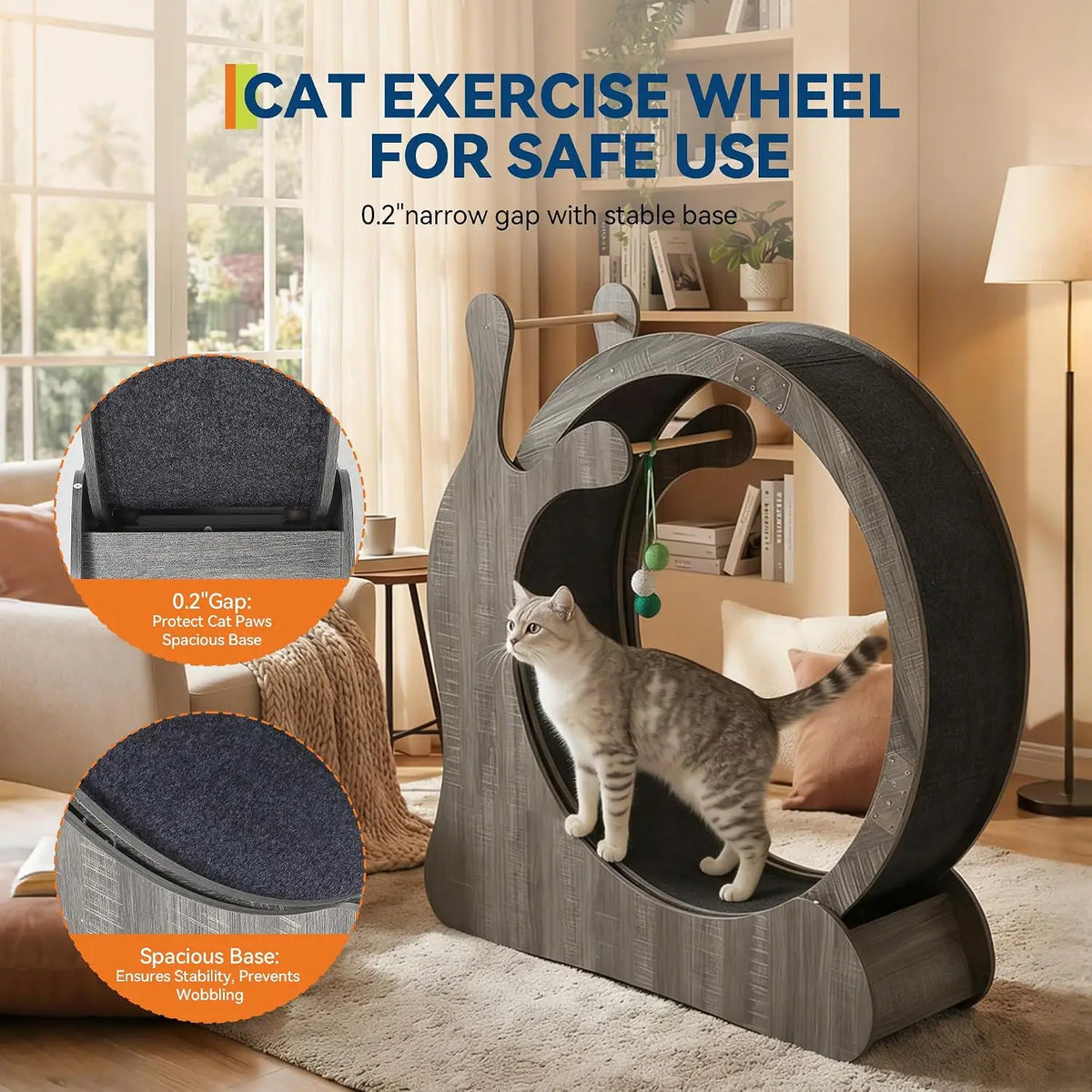 Garvee Multifunctional Cat Treadmill Exercise Wheel With Scratching Board