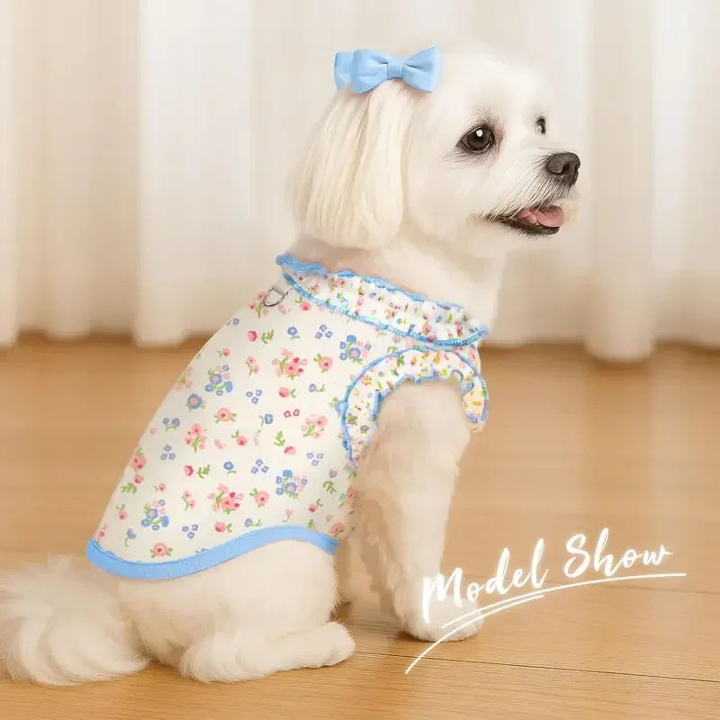 Breathable Summer Ruffle Sleeve Pet Shirt For Dogs And Cats
