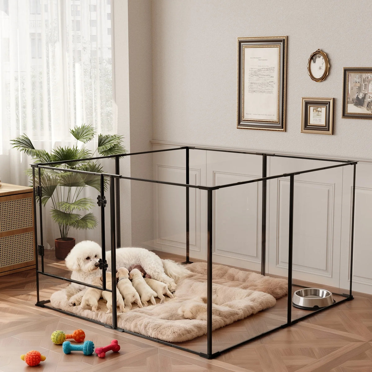 Bingopaw Acrylic Dog Playpen Barrier Fence Guinea Rabbit Exercise Pen