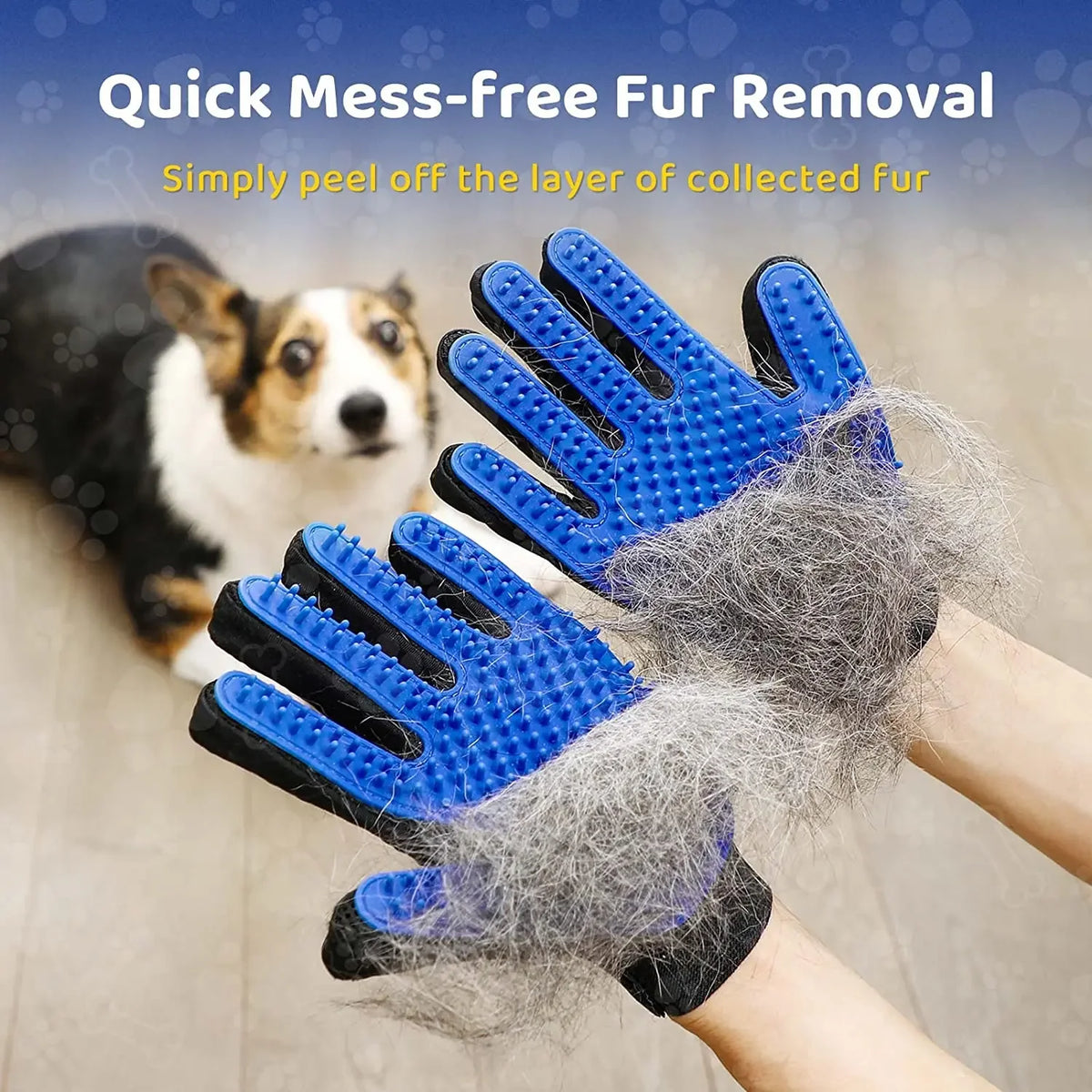 Pet Grooming Glove for Hair Removal on Cats and Dogs