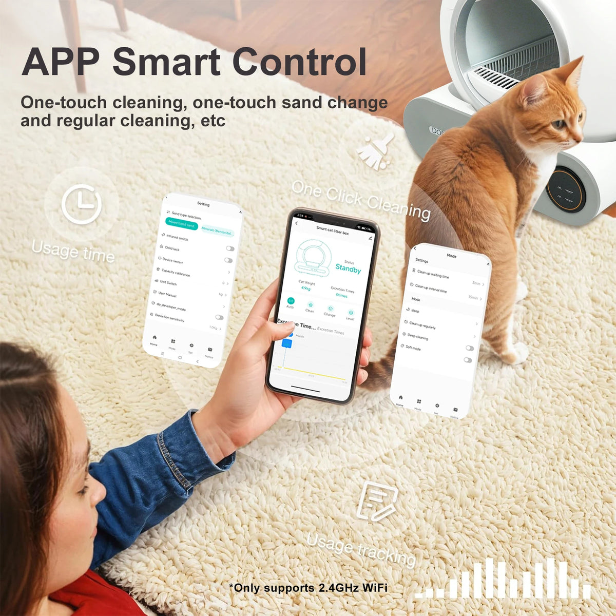 DOEL Smart Self Cleaning Litter Box Via App Control