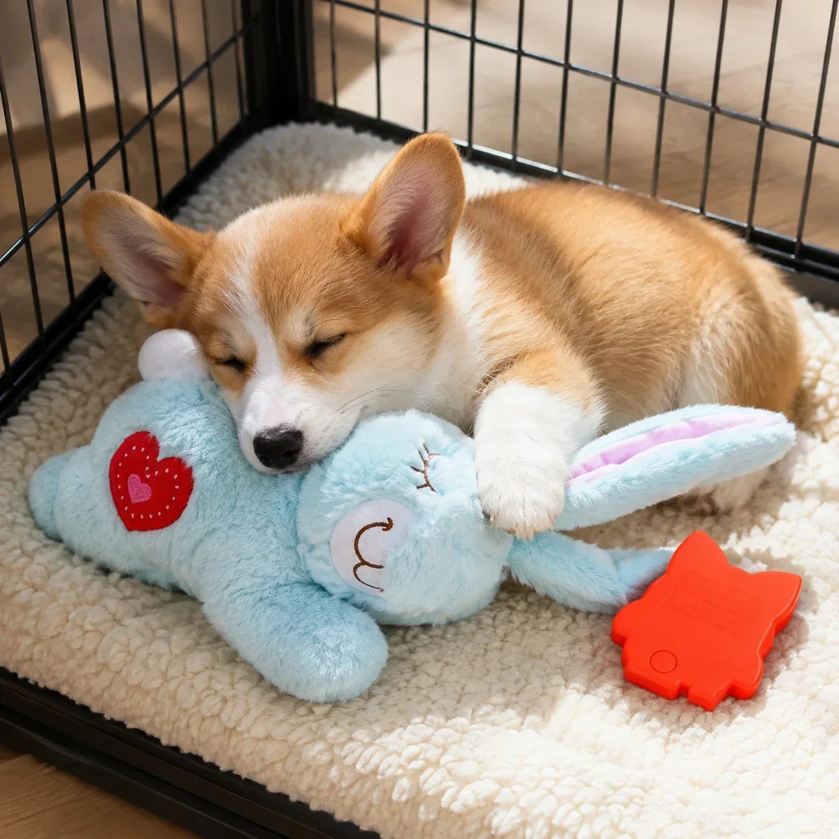 Plush Bunny Heartbeat Dog Toy Anxiety Relief Calming Companion