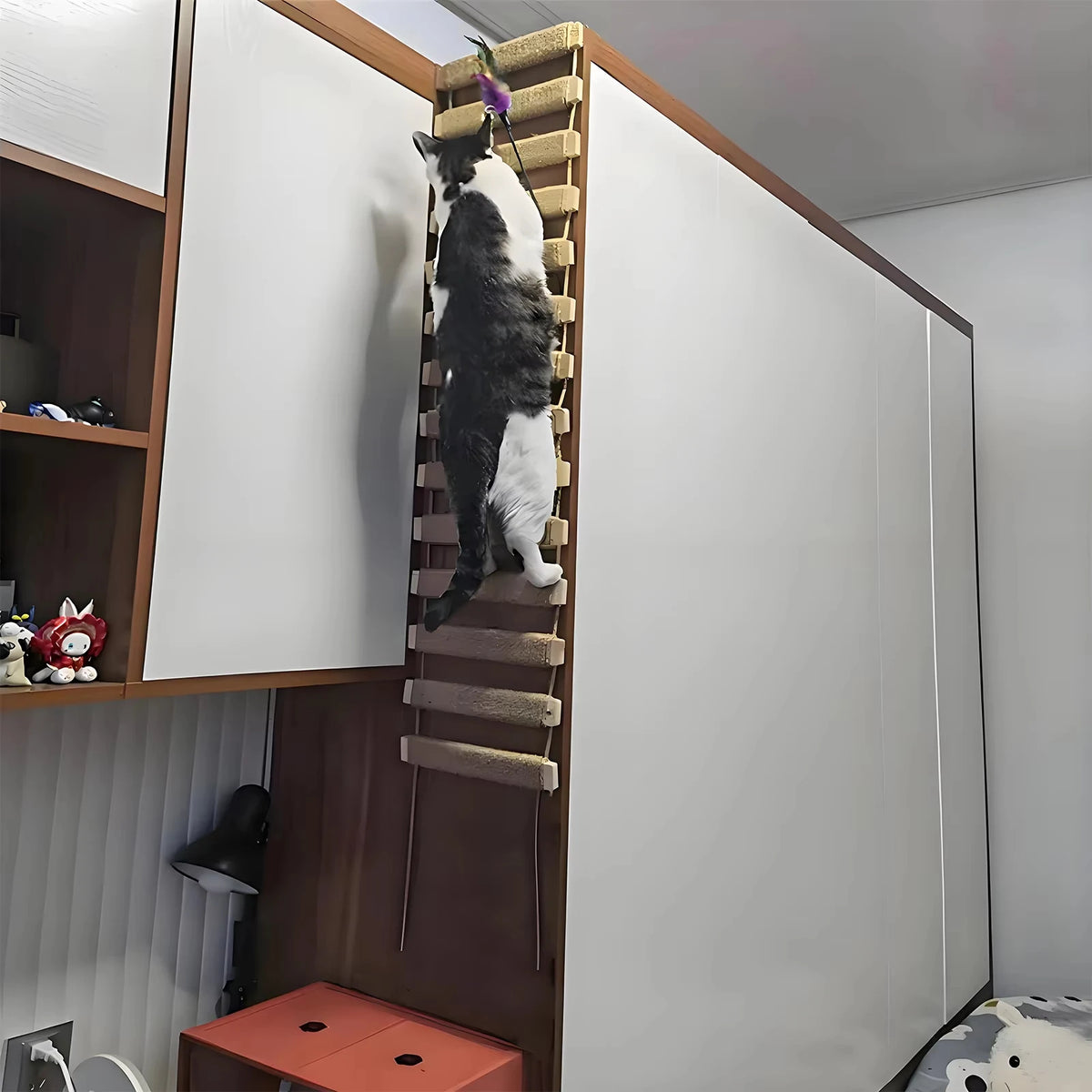 CWV Wooden Cat Bridge Featuring Sisal Rope Ladder Design