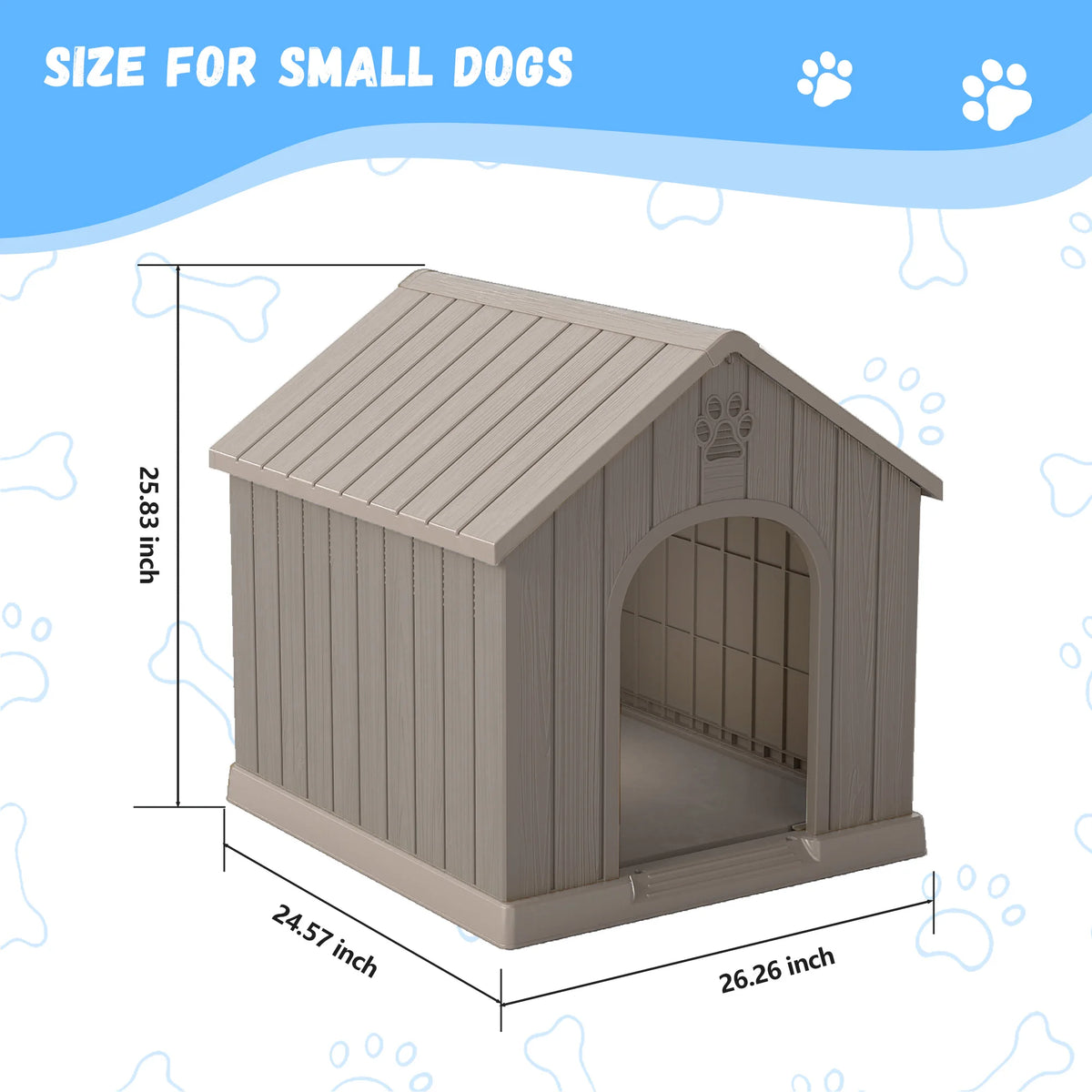 Waterproof Ventilated Plastic Dog House For Backyard Use