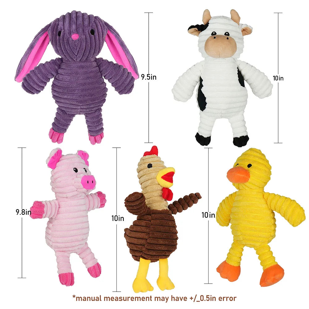 Premium Plush Squeaky Dog Toys Stuffed Chew Bundle For Pets