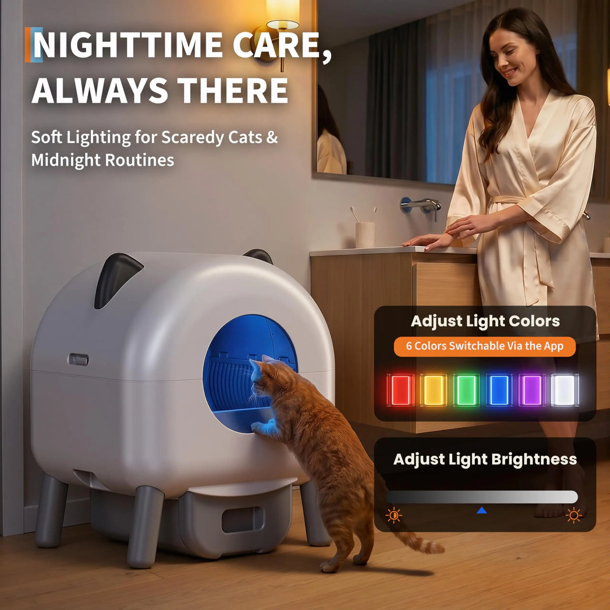 HiMiss Automatic Self Cleaning Cat Litter Box Smart App Controlled