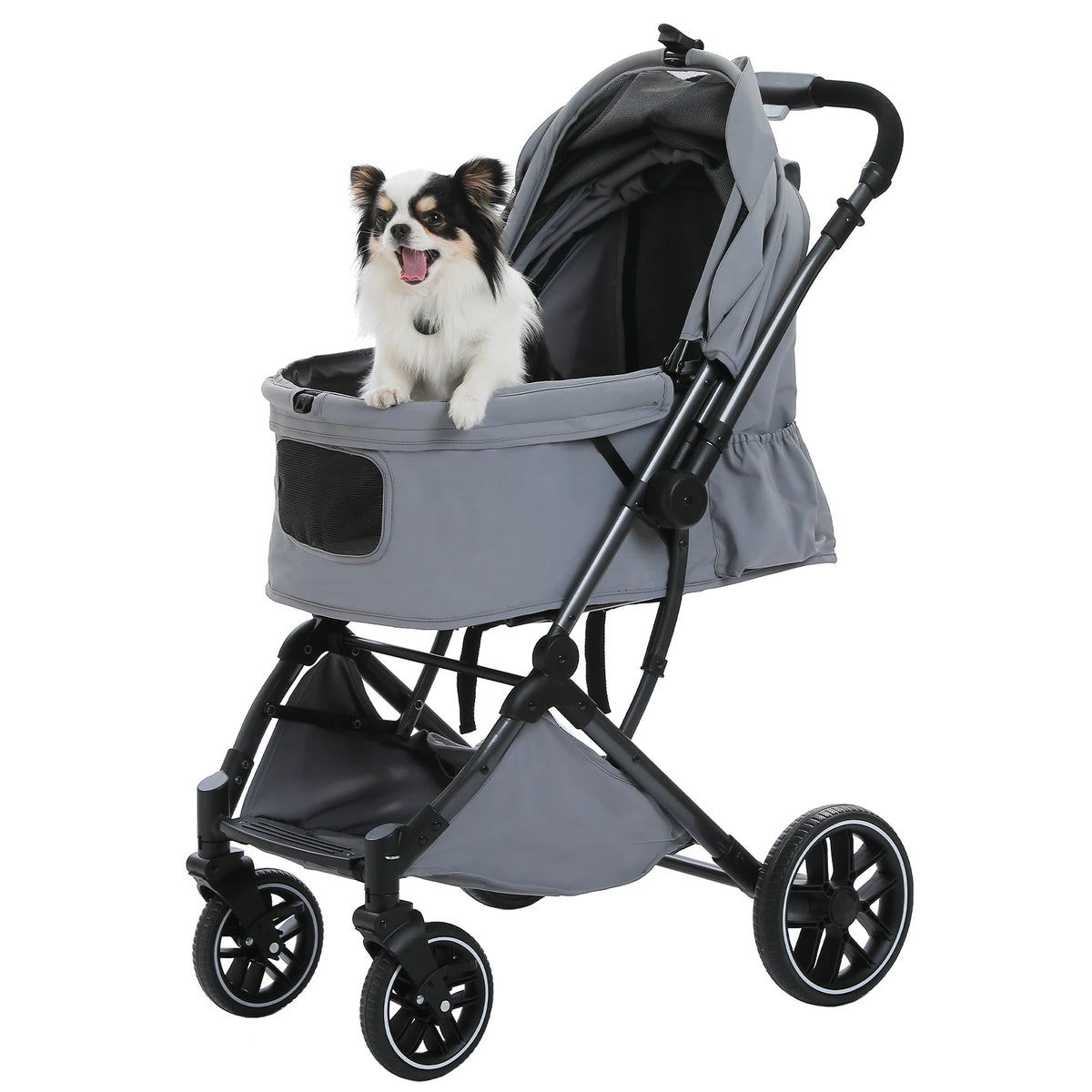 Pawz Road Foldable Pet Stroller With Secure Storage Basket