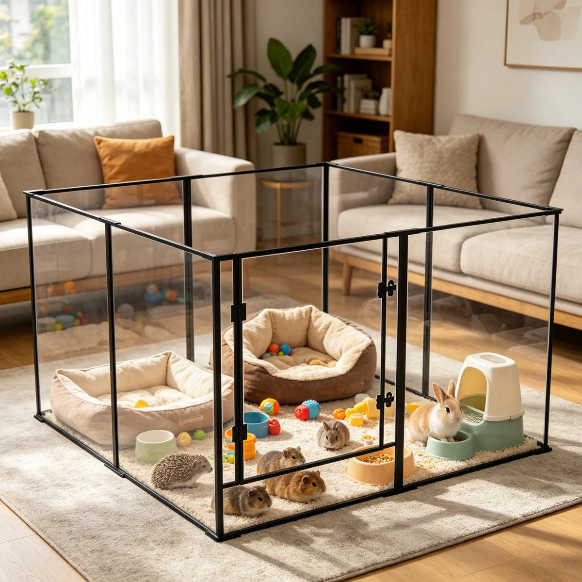 Bingopaw Acrylic Dog Playpen Barrier Fence Guinea Rabbit Exercise Pen