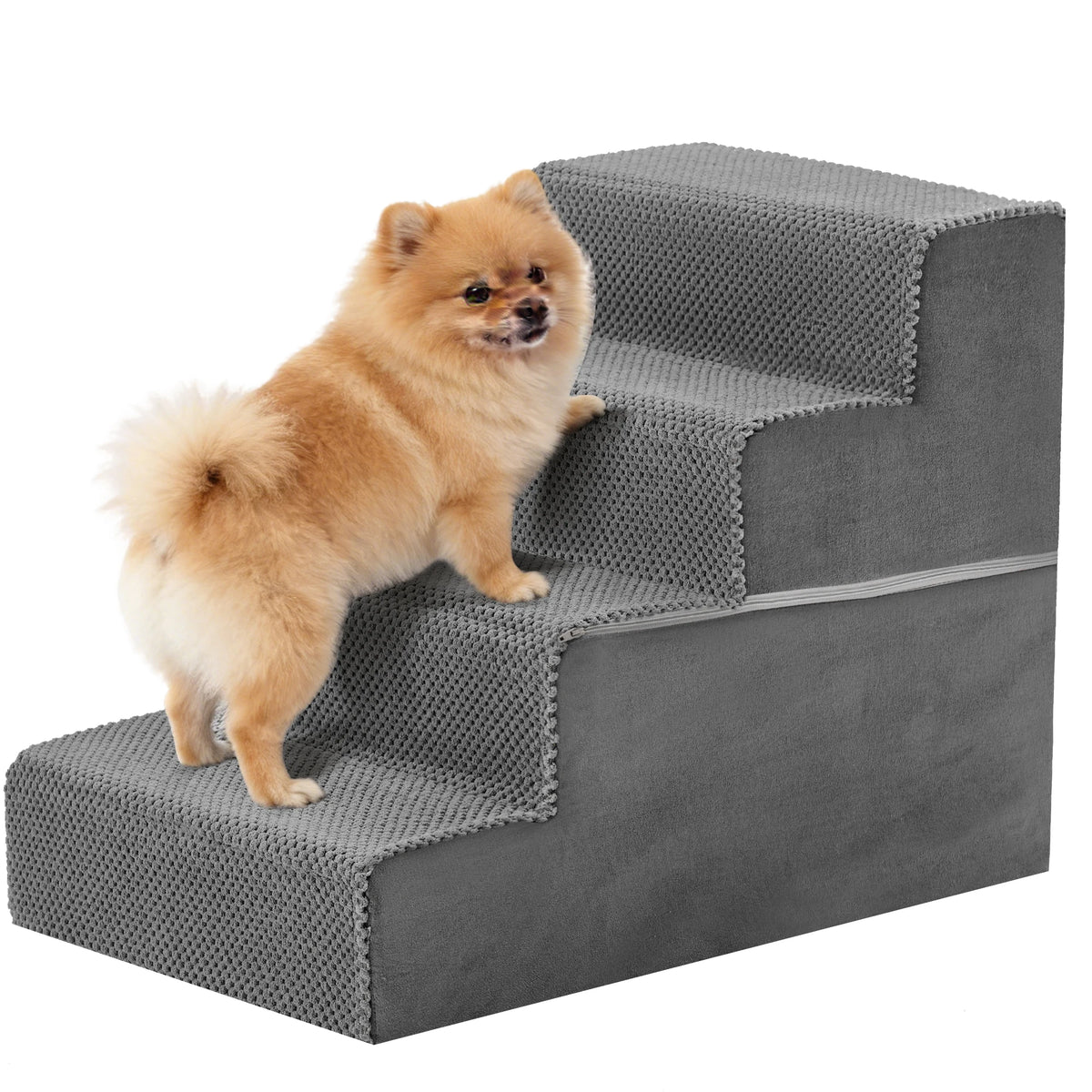 Curved Foam Dog Stairs Ramp for Gentle Indoor Pet Climbing