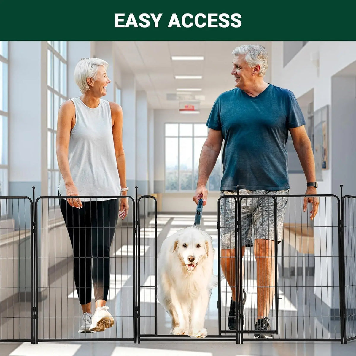 TWISTER.CK Heavy Duty Metal Pet Playpen With Lockable Interlocking Panels