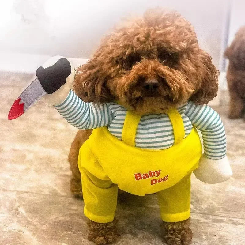 Halloween Chucky 3D Upright Dog Cat Costume Cosplay Outfit