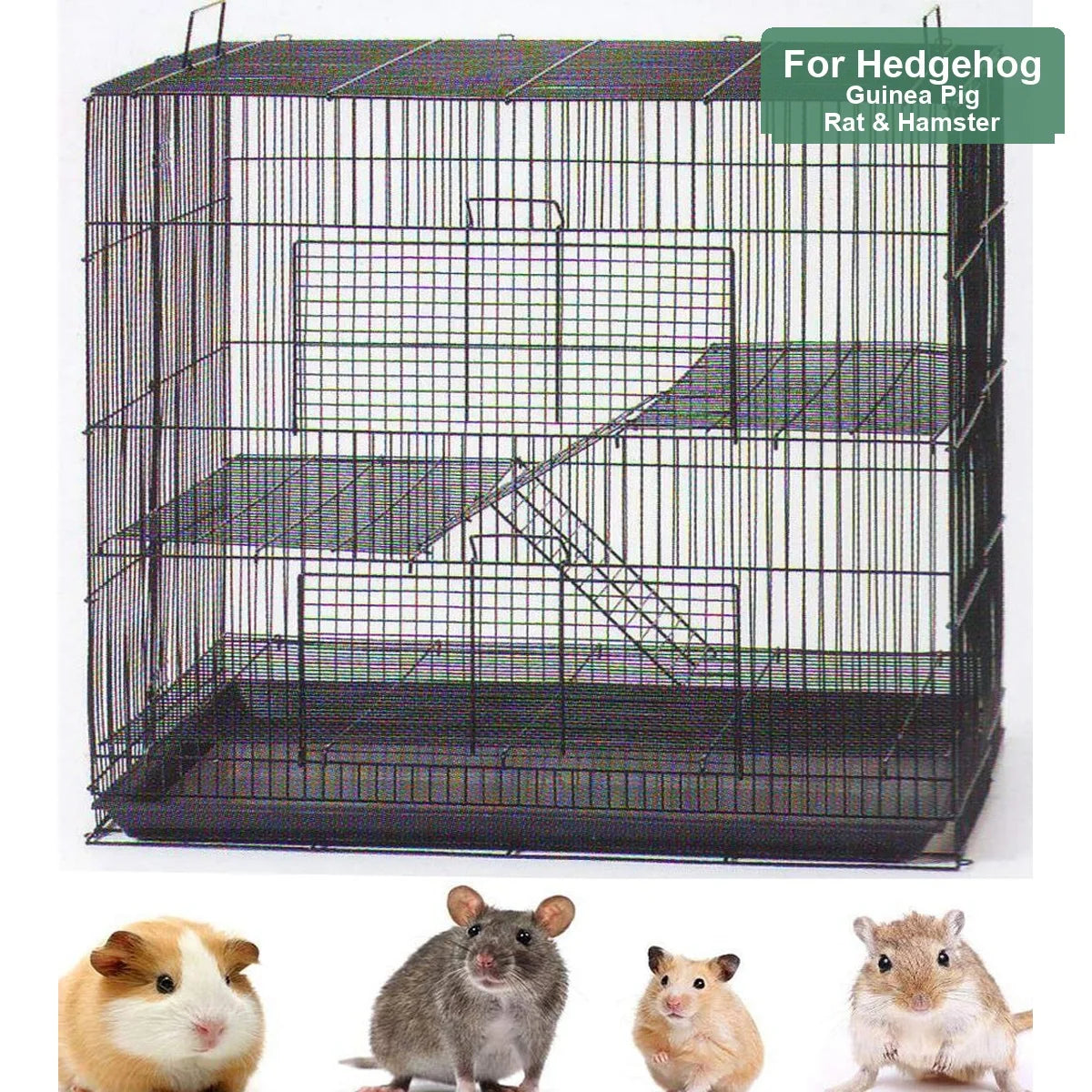 Spacious Multi-Level Small Animal Habitat Cage For Indoor Pets