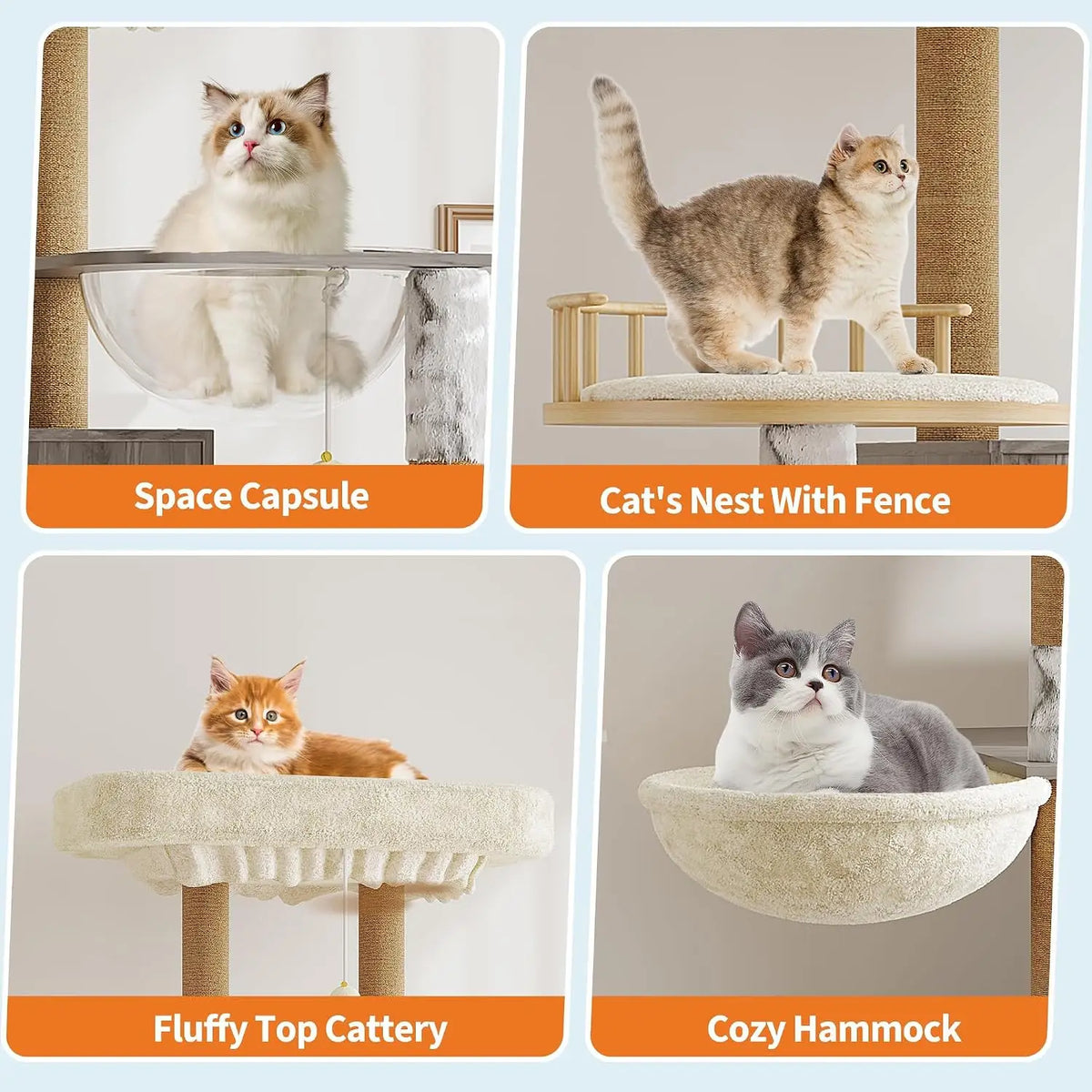 Tacleekii Multi Level Cat Tower With Hidden Litter Box