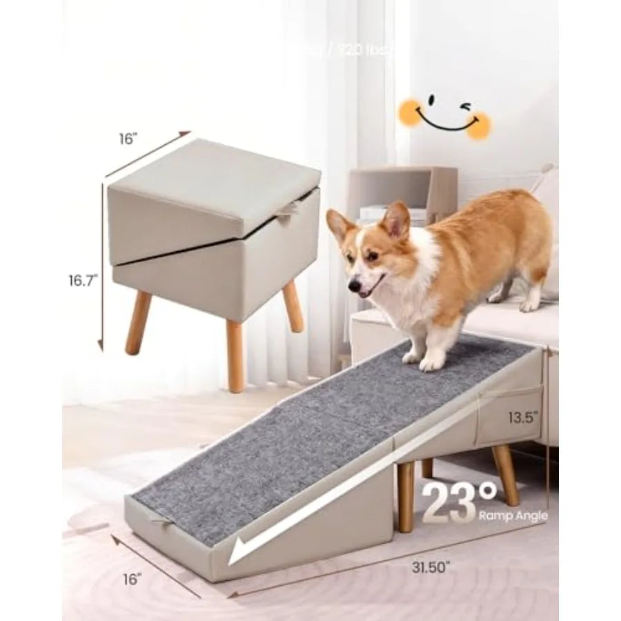 SHXI Foldable Pet Ramp For Beds And Couches With Gentle Slope