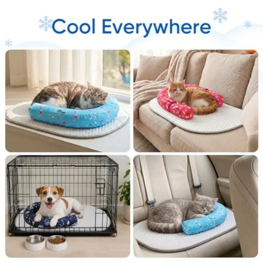 Premium Ice Silk Self Cooling Pet Mat With Memory Foam