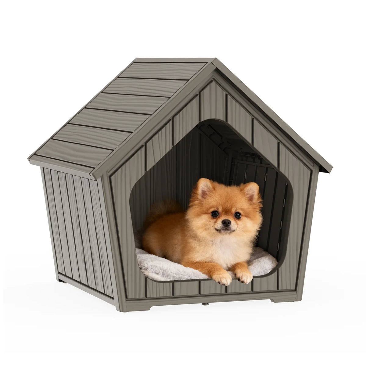Waterproof Plastic Gable Roof Pet House Outdoor Dog Shelter