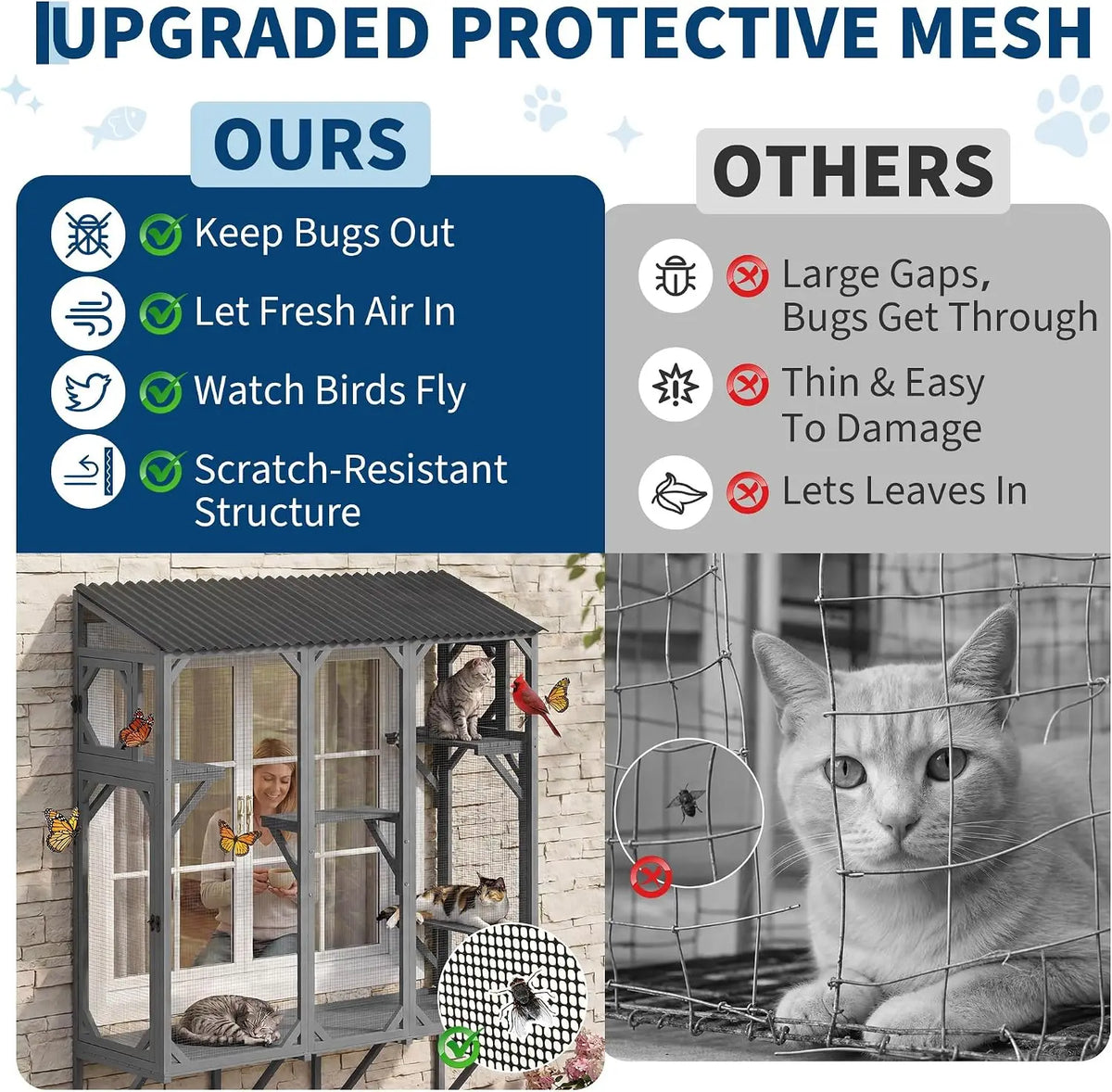 Expandable Wooden Window Catio Cat Enclosure With Perch