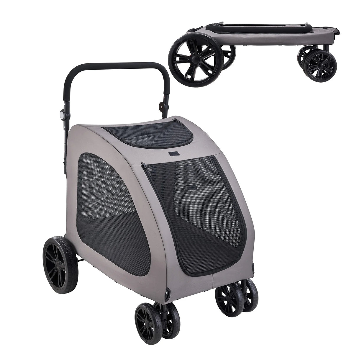 SucceBuy Portable Pet Stroller Carrier With Mesh Windows