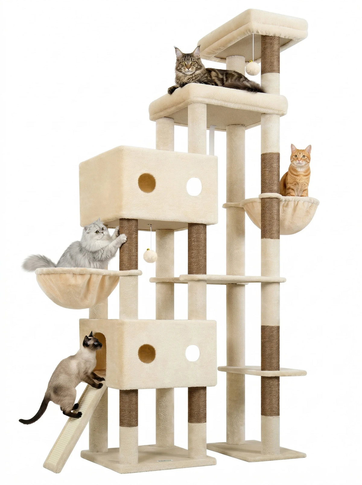 Globlazer Heavy Duty Cat Tree For Large Cats With Hammocks