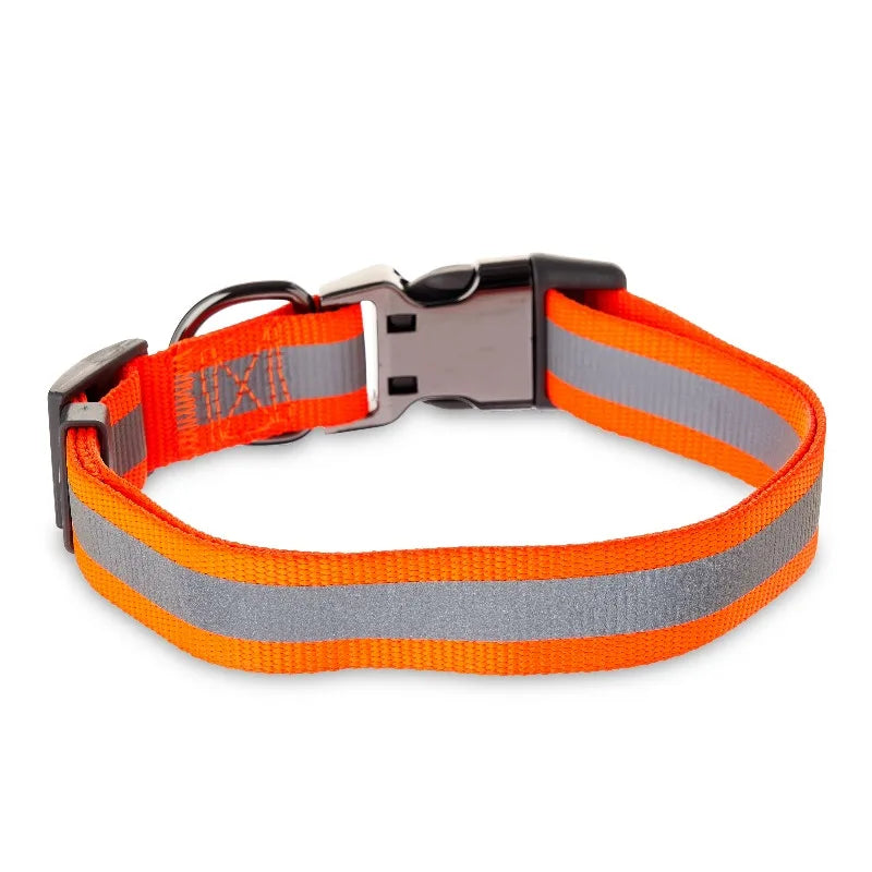 Adjustable Nylon Reflective Dog Collar For Safe Walks