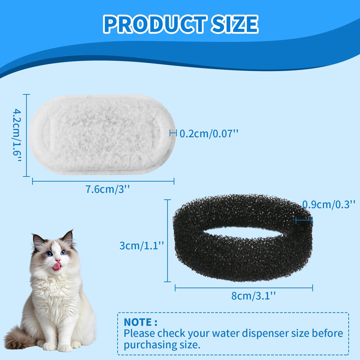Replacement Activated Carbon Filters for Cat Water Fountains