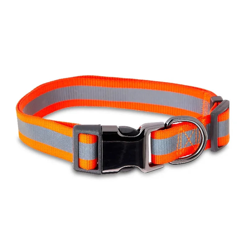Adjustable Nylon Reflective Dog Collar For Safe Walks