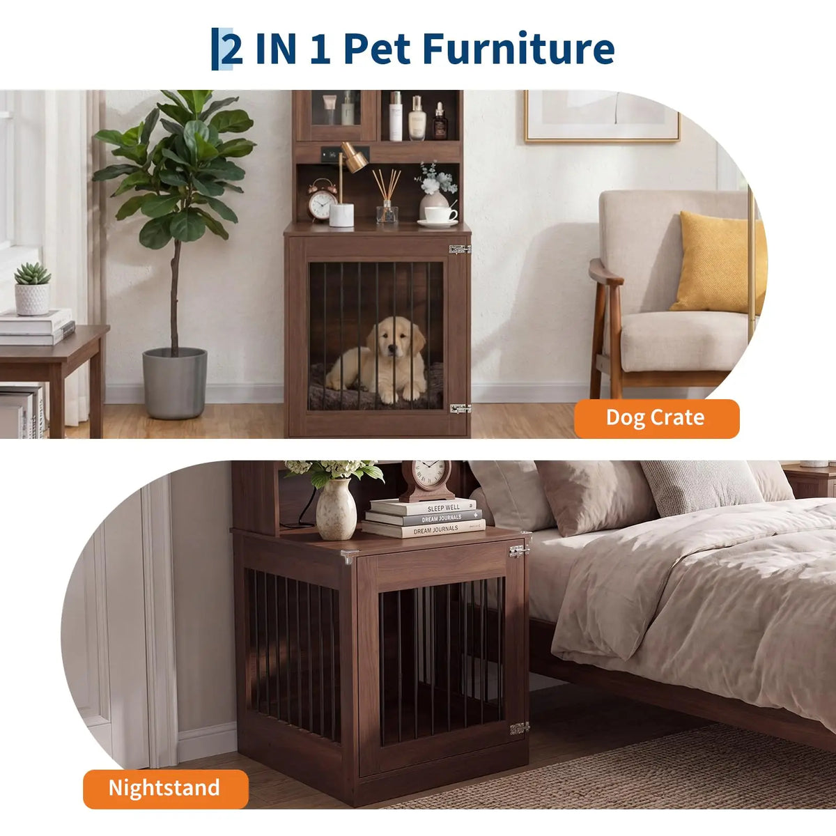 Premium Wooden Dog Crate Furniture And Nightstand For Small Dogs