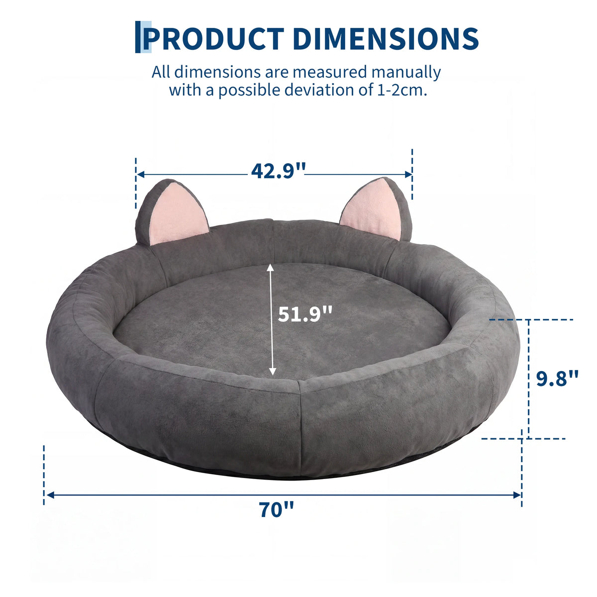 Orthopedic Memory Foam Dog Bed With Supportive Bolster For Dogs